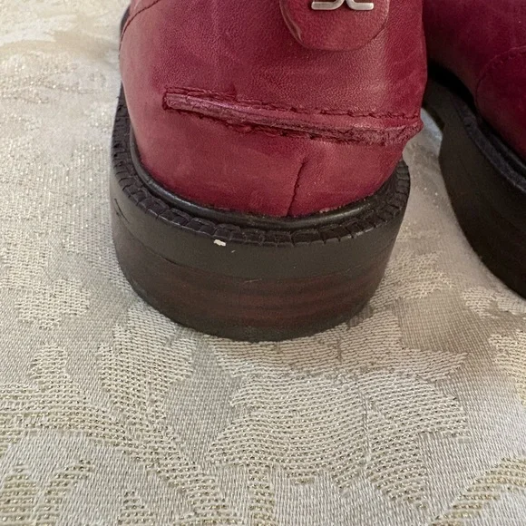 Sam Edelman Burgundy and Cream Tassel Cagliari Loafers Size 8 - Picture 9 of 14